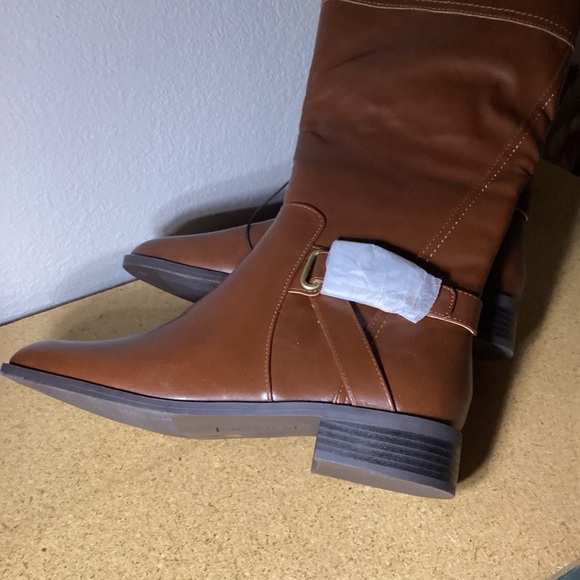 ST. JOHNS BAY BRAND WOMEN'S BROWN HIGH ZIP RIDING BOOTS SIZE 8 - Picture 2 of 6